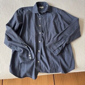 Hartford Blue Button-Down Flannel Shirt